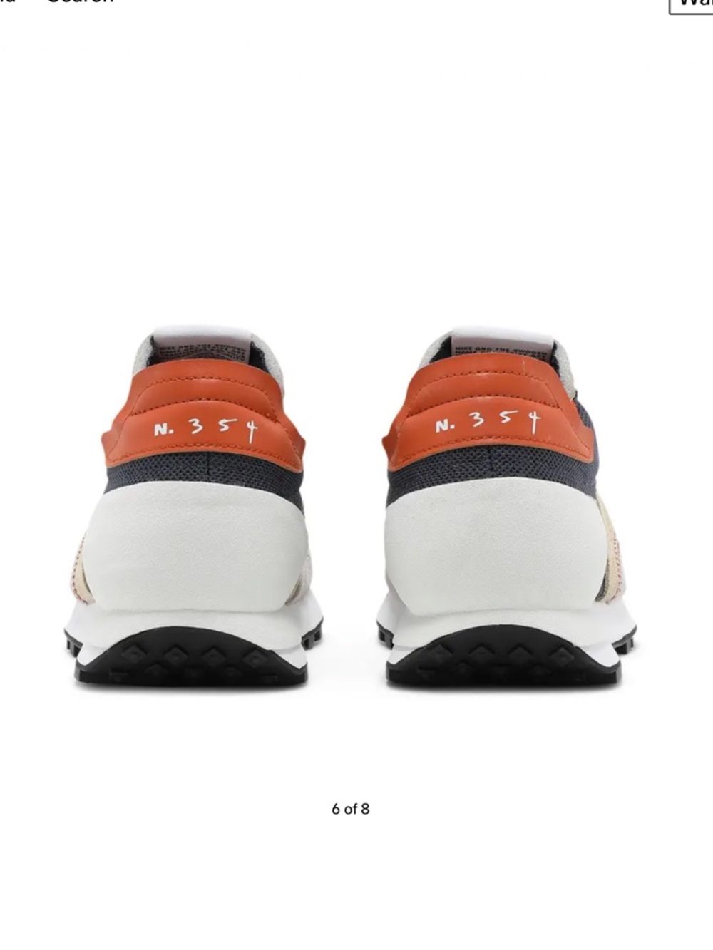 Nike Daybreak-Type Sneakers in Navy, Cream and Orange - Picture 2 of 10
